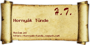Hornyák Tünde névjegykártya